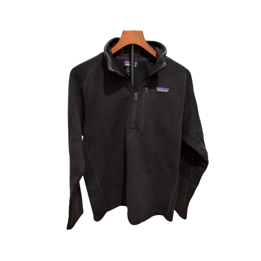 Patagonia Fleece Mens Medium Black Better Sweater Jacket Pullover 1/4 Zip Hiking